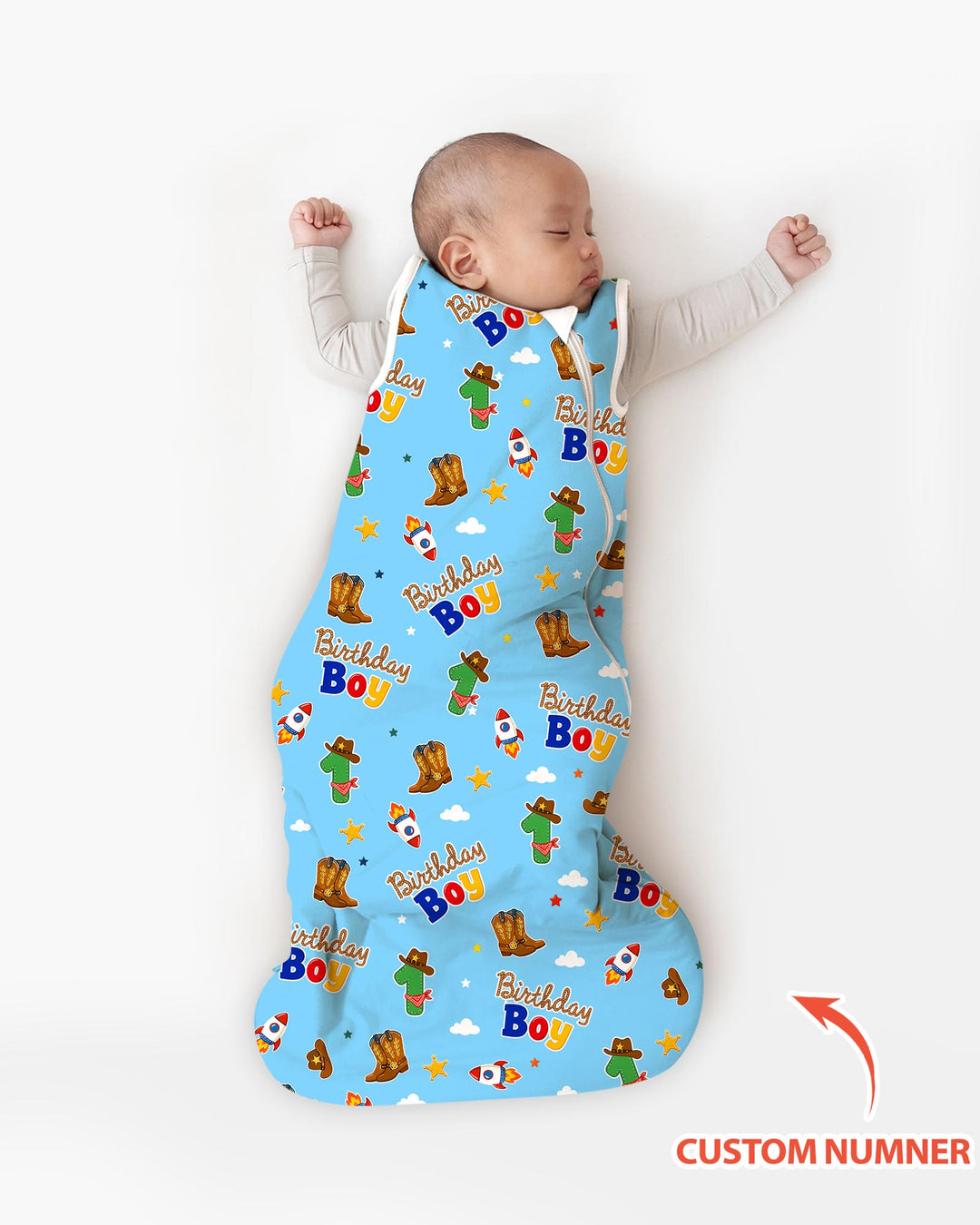 Custom Birthday Western Boy Bamboo Sleep Bag