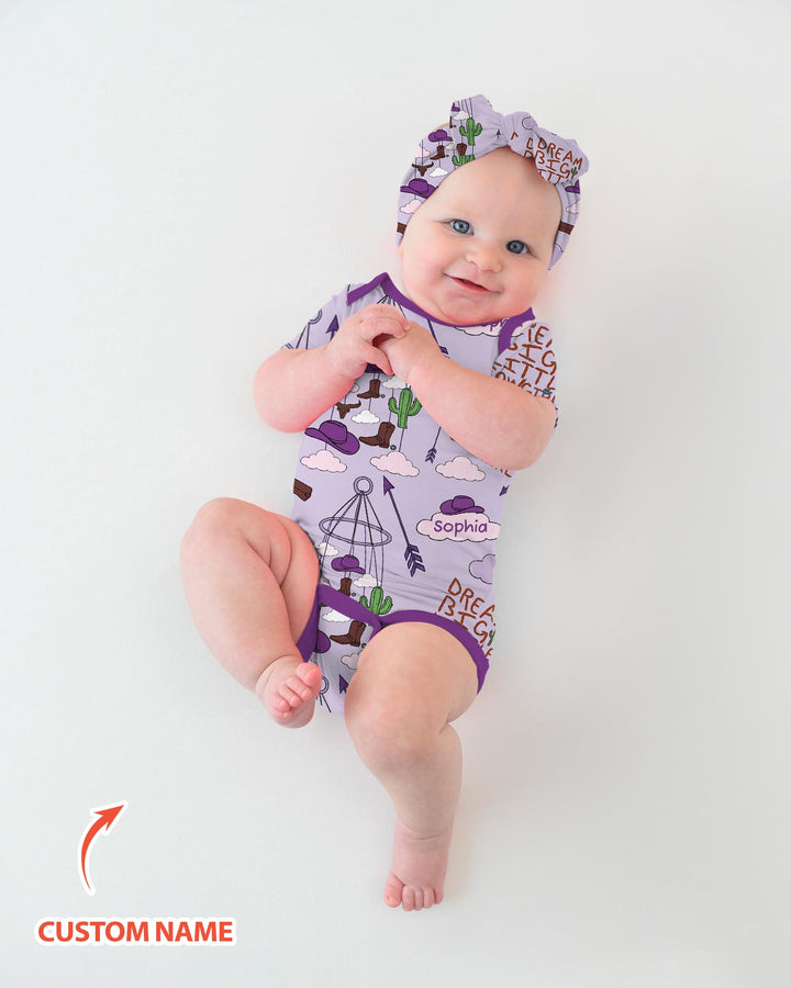 Litlle Cowboy Sis Bro Matching Bamboo Bodysuit