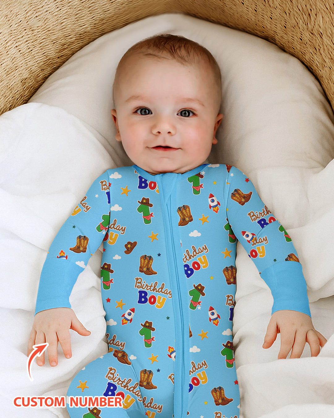 Custom Birthday Western Boy Bamboo Convertible Zippy