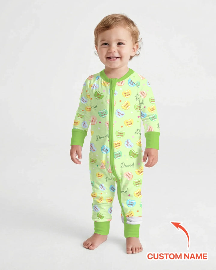 Custom Name Tennis Candy Hearts Bamboo Convertible Zippy