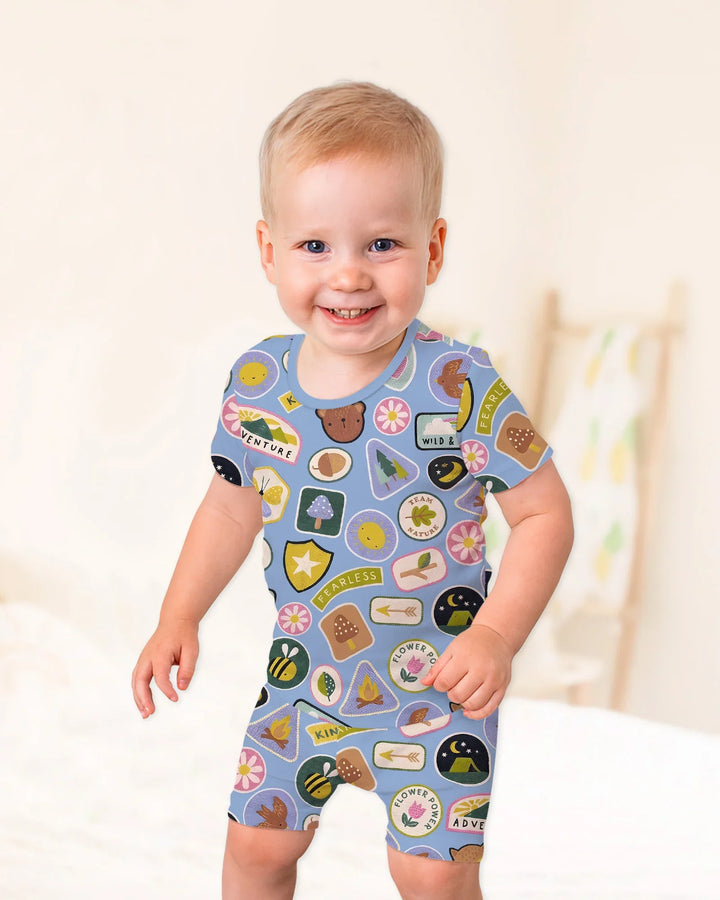 Little Explorer Bamboo Two Piece Short Sleeve Shorts Pajama Set