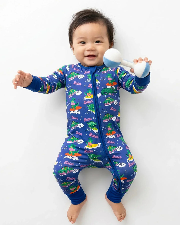 Embroidered Summer Alligator Bamboo Convertible Zippy