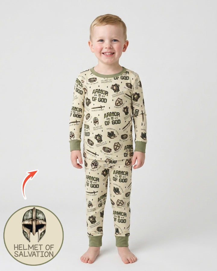 Camo Armor Of God Bamboo Two Piece Long Sleeve Pajama Set