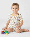 Funny Cat Love Scientist Bamboo Two Piece Short Sleeve Shorts Pajama Set
