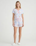 Coastal Treasures Family Matching Bamboo Women Short Sleeve Short Pajama Set