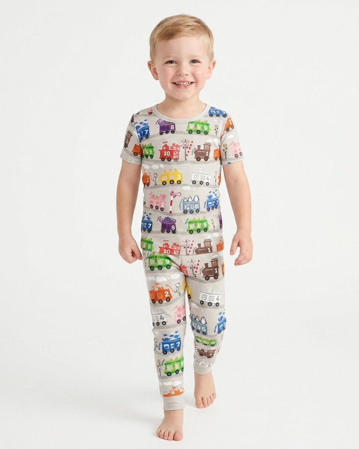 Color Train Bamboo Two Piece Short Sleeve Pajama Set