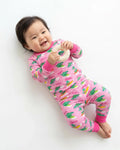 Embroidered Summer Alligator Bamboo Two Piece Long Sleeve Pajama Set