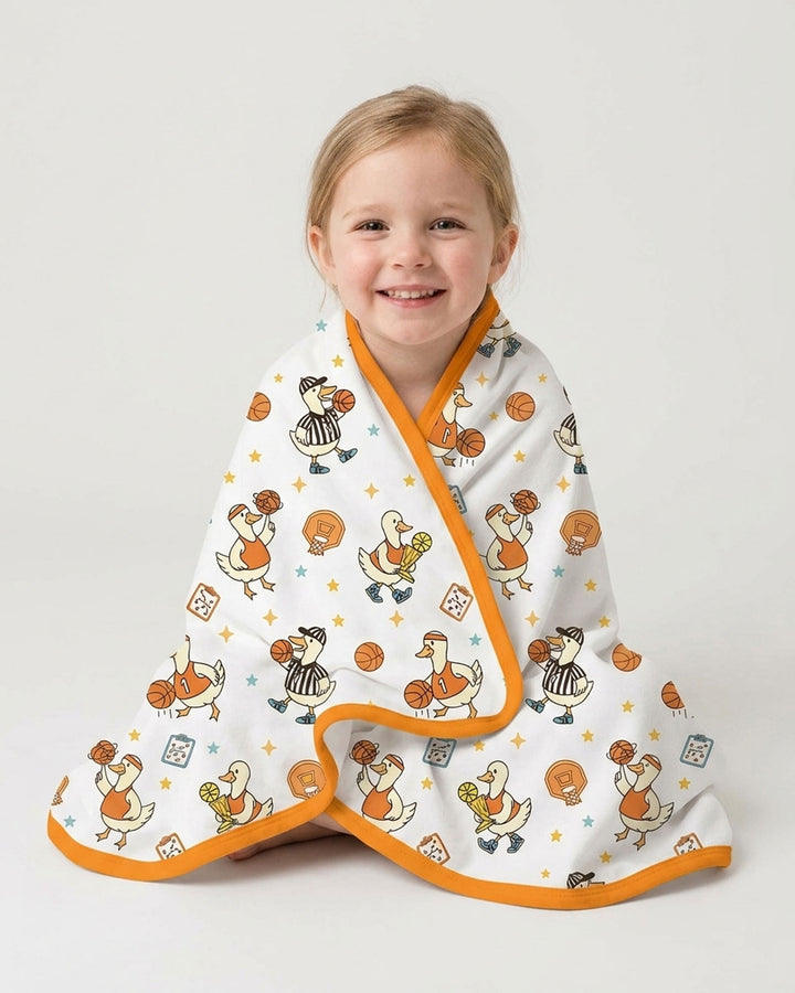 Silly Goose Playing Basketball Bamboo Blanket