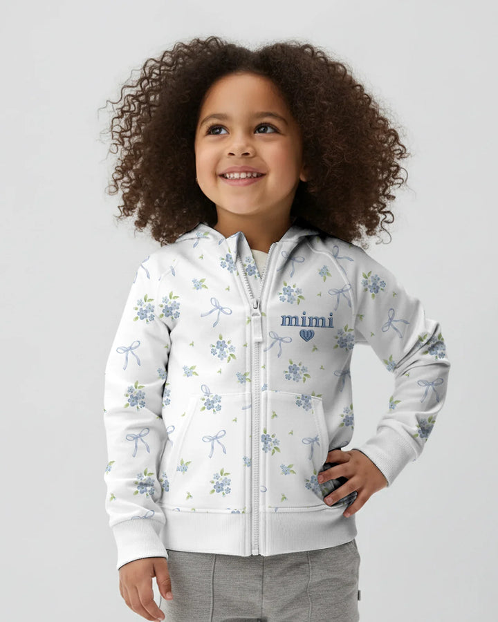 Mommy and Me Matching Embroidered Baby Bamboo Zip Hoodie
