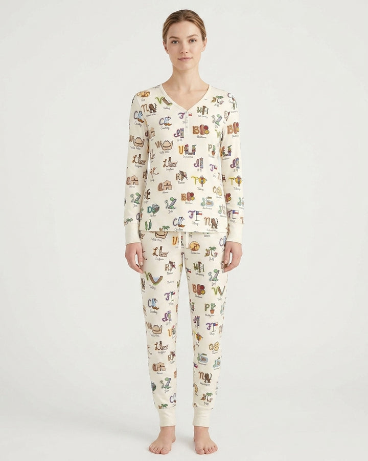 Texas Alphabet Bamboo Women Pajama Set