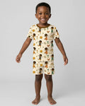 Cute African Heritage Bamboo Two Piece Short Sleeve Shorts Pajama Set