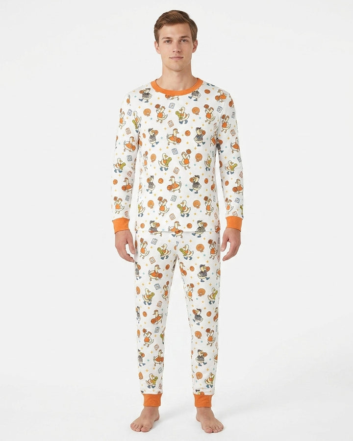 Silly Goose Playing Basketball Bamboo Men's Pajama Set