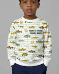 Embroidered Fishing Dad And Me Matching Bamboo Crewneck Sweatshirt