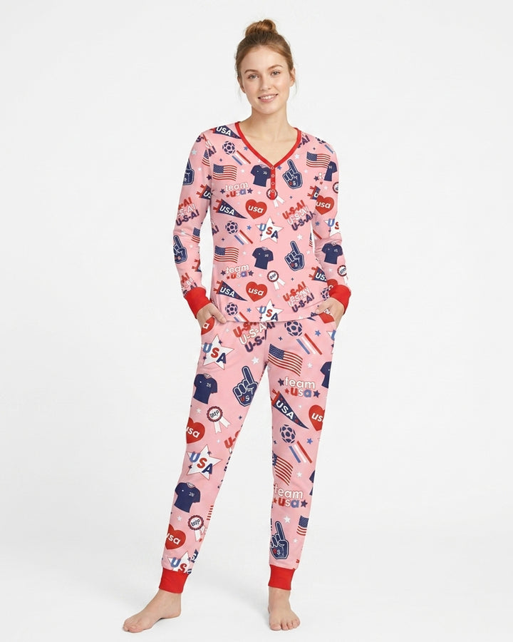Soccer Party Team USA Bamboo Women Pajama Set