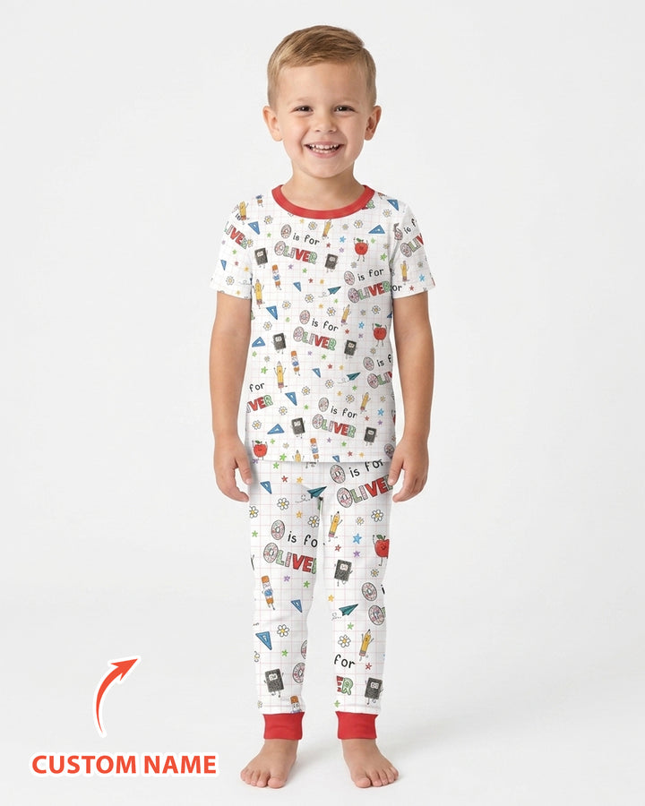 CUSTOM Template Bamboo Two Piece Short Sleeve Pyjamas Set
