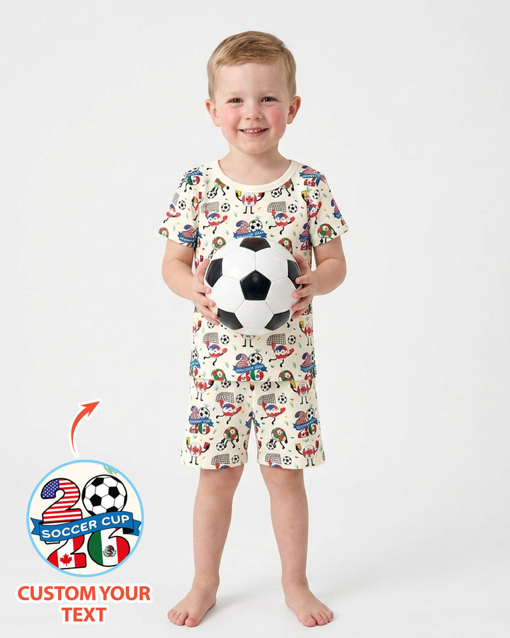 Soccer Squad 2026 Bamboo Two Piece Short Sleeve Shorts Pajama Set