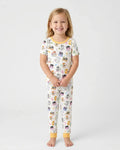 Funny Cat Love Scientist Bamboo Two Piece Short Sleeve Pajama Set
