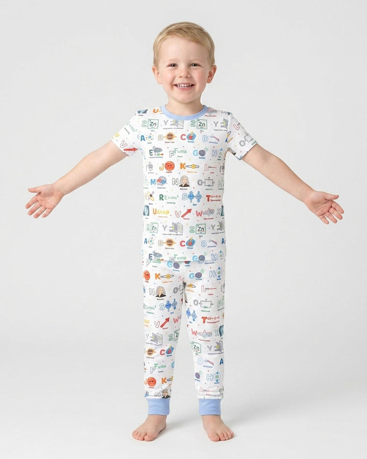 The Physics Alphabet Bamboo Two Piece Short Sleeve Pajama Set