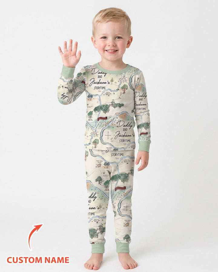 Mommy Daddy And Me Bedtime Story Family Matching Bamboo Two Piece Long Sleeve Pajama Set