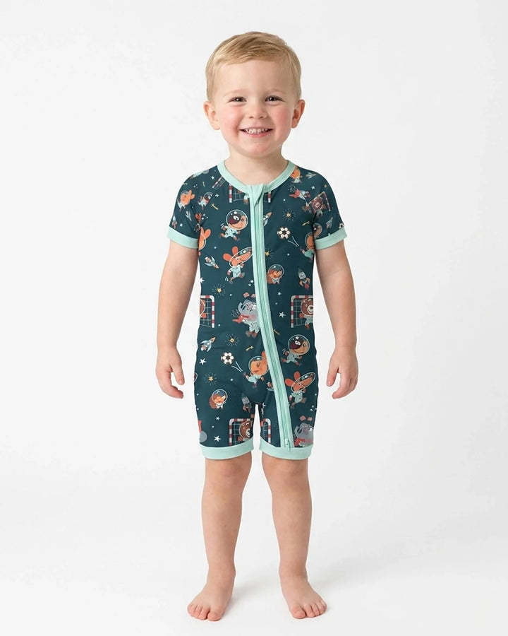 Space Soccer Bamboo Shorty Zippy