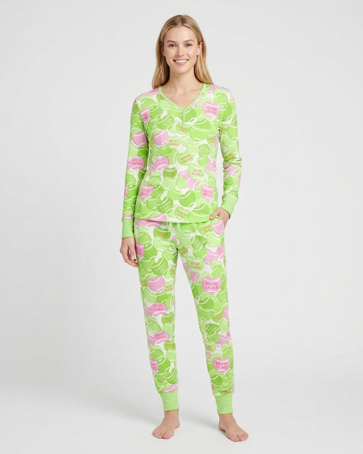 Tennis Candy Family Matching Bamboo Women Pajama Set