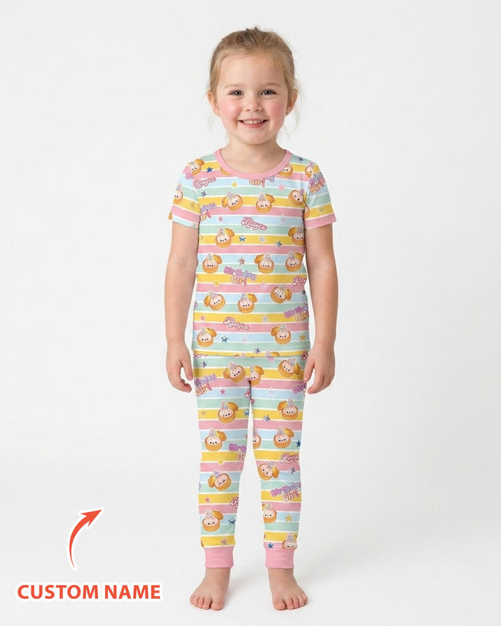 CUSTOM Template Bamboo Two Piece Short Sleeve Pyjamas Set