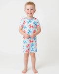 American Balloon Dog Party Bamboo Two Piece Short Sleeve Shorts Pajama Set