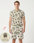 Camo Armor Of God Bamboo Men Short Sleeve Short Pajama Set