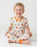 Funny Basketball Hooping & Pooping Bamboo Two Piece Short Sleeve Pajama Set