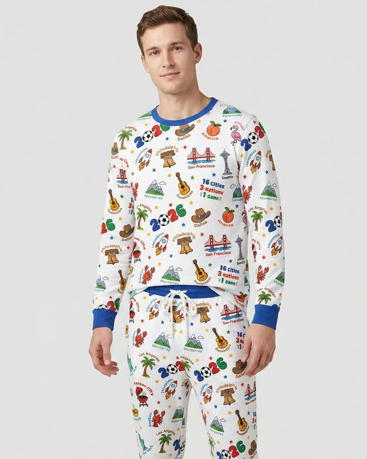 Soccer Cup Host Cities 2026 Bamboo Men's Pajama Set