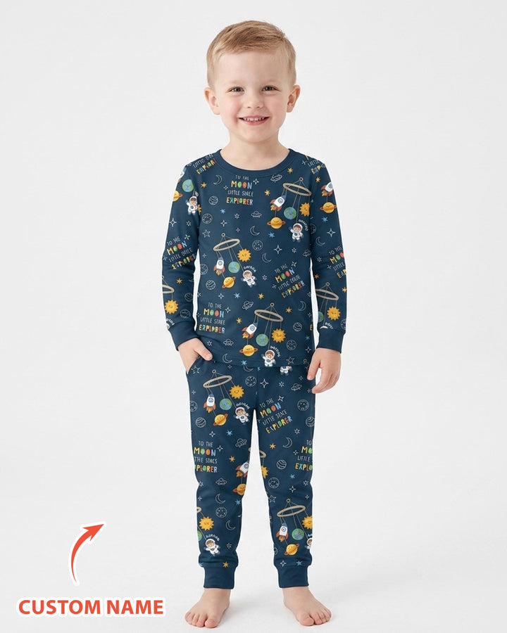 Little Astronaut Big Dream Bamboo Two Piece Long Sleeve Pajama Set