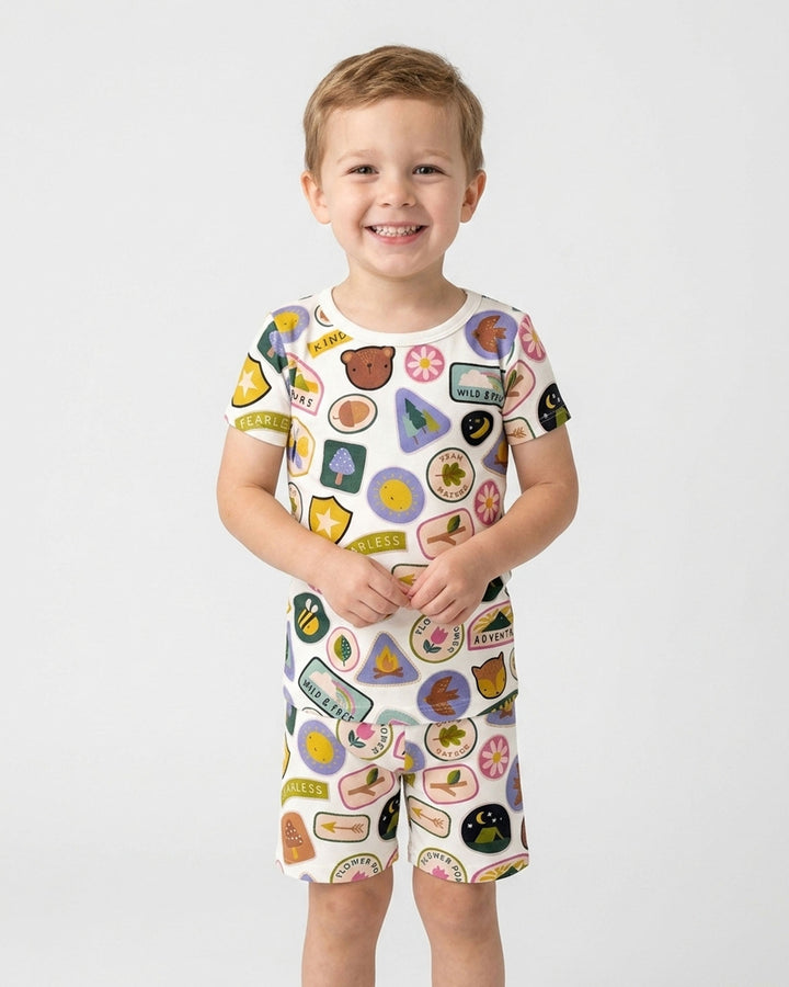 Little Explorer Bamboo Two Piece Short Sleeve Shorts Pajama Set