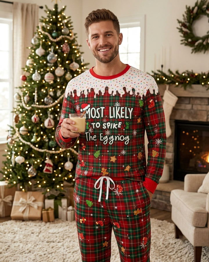 Funny Christmas Family Matching Bamboo Men's Pajama Set
