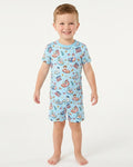 250 America Patriotic Goose Family Matching Bamboo Two Piece Short Sleeve Shorts Pajama Set