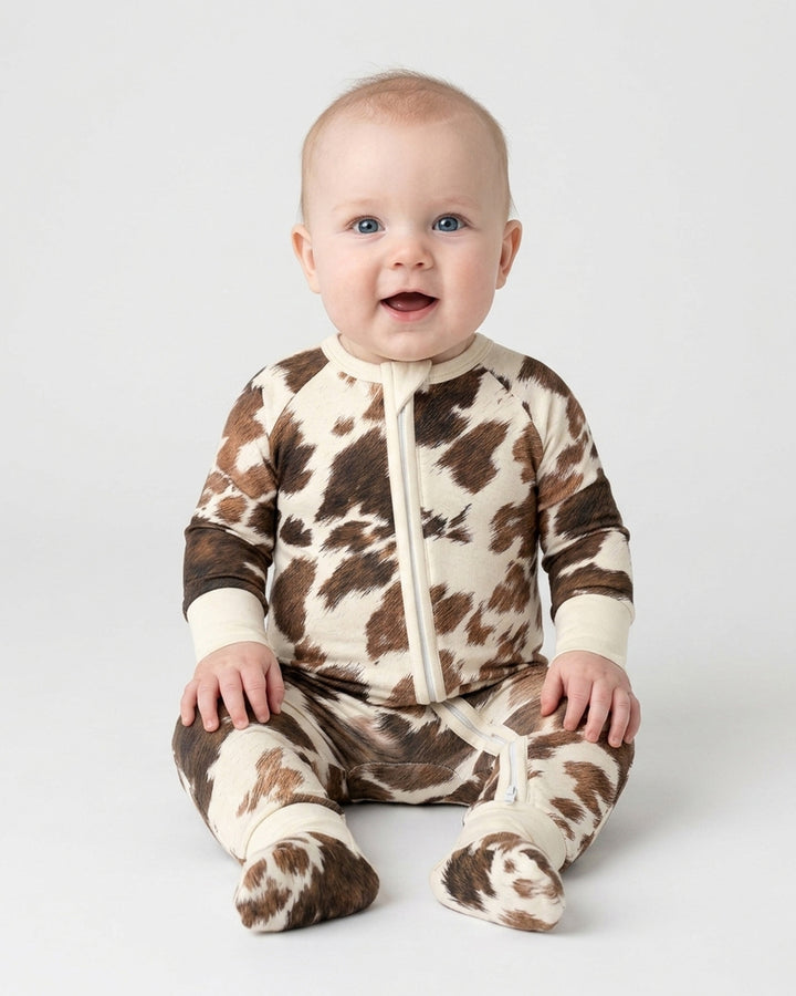 Trendy Cowhide Bamboo Convertible Zippy