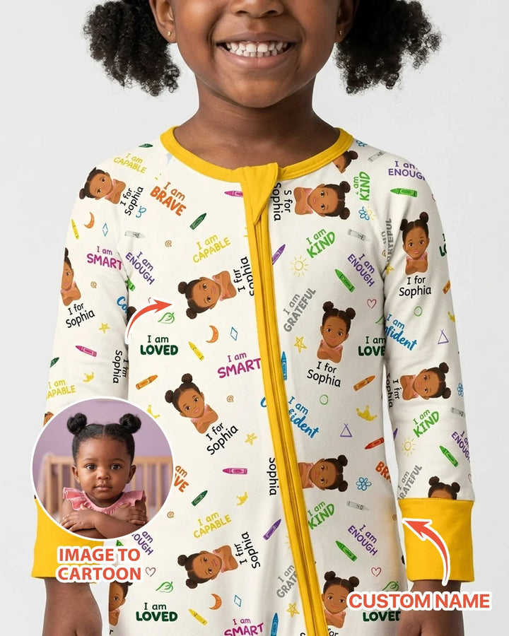 Kids Affirmations Custom  Bamboo Convertible Zippy