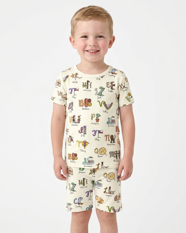 Template Bamboo Two Piece Short Sleeve Shorts Pyjamas Set