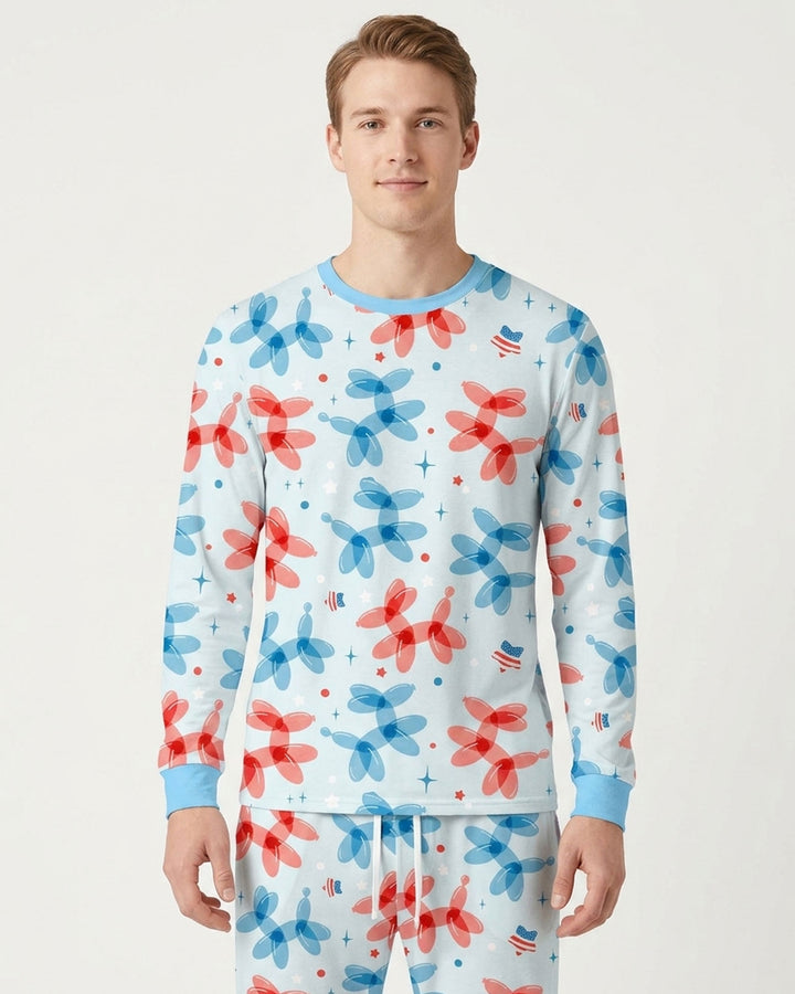American Balloon Dog Party Bamboo Men's Pajama Set