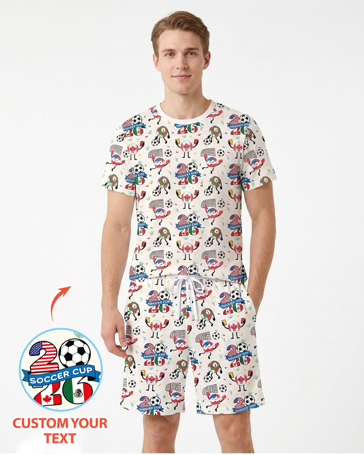 Soccer Squad 2026 Bamboo Men Short Sleeve Short Pajama Set