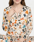 Goofy Mischief Cat Family Matching Bamboo Women Pajama Set