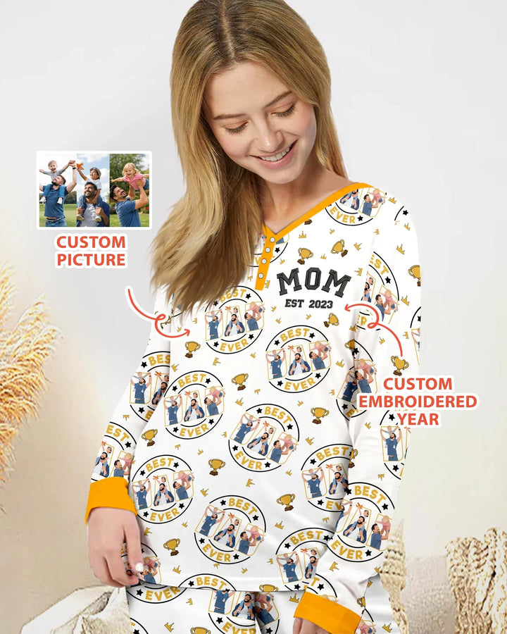 Personalized Family Matching Father's Day Embroidered Bamboo Women Pajama Set
