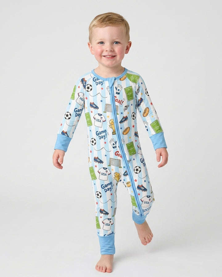 Striped Soccer Game Day Family Matching Bamboo Convertible Zippy