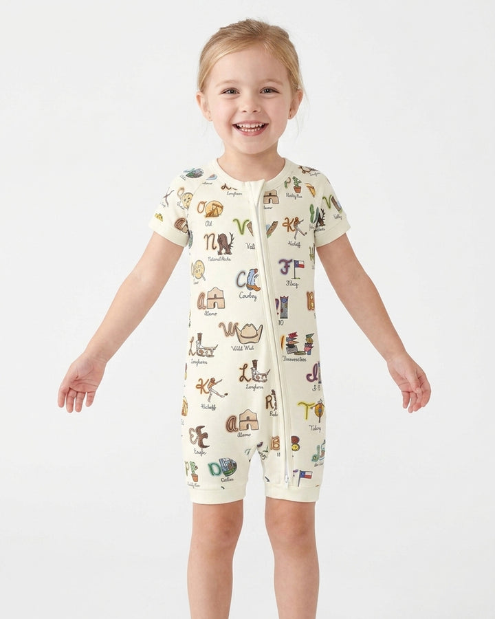 Texas Alphabet Bamboo Shorty Zippy