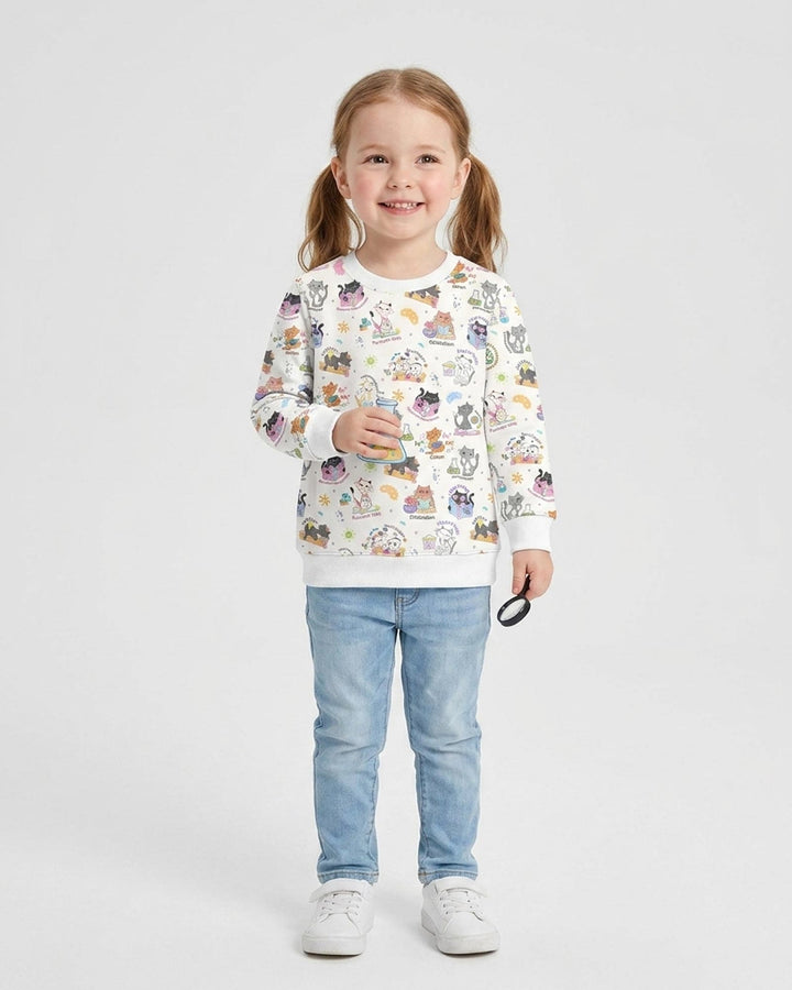 Funny Cat Love Scientist Bamboo Crewneck Sweatshirt