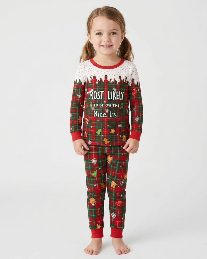 Funny Christmas Family Matching Bamboo Two Piece Long Sleeve Pajama Set