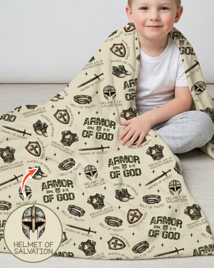 Camo Armor Of God Bamboo Blanket