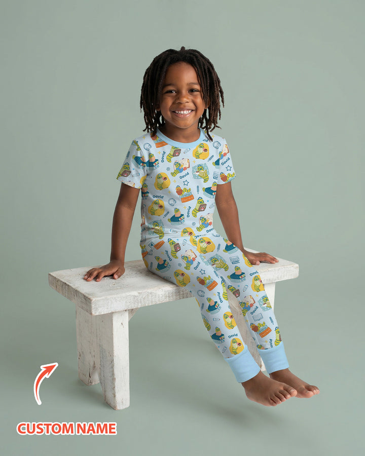 CUSTOM Template Bamboo Two Piece Short Sleeve Pyjamas Set