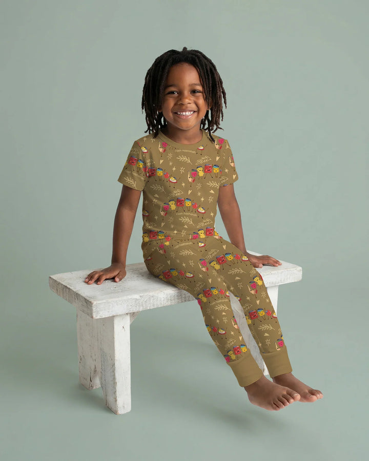 Let's Celebrate Rosh Hashanah Bamboo Two Piece Short Sleeve Pajama Set