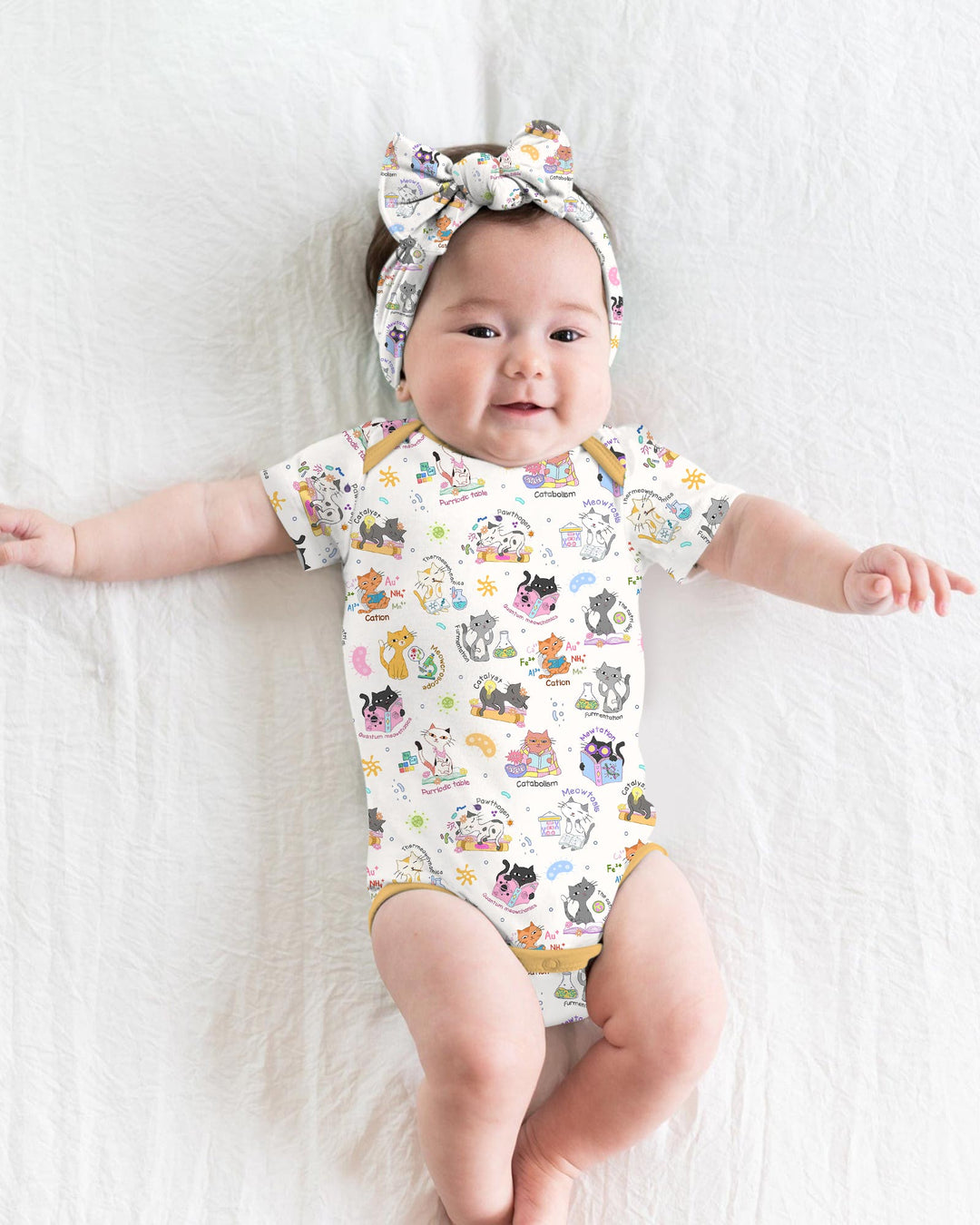 Funny Cat Love Scientist Bamboo Bodysuit