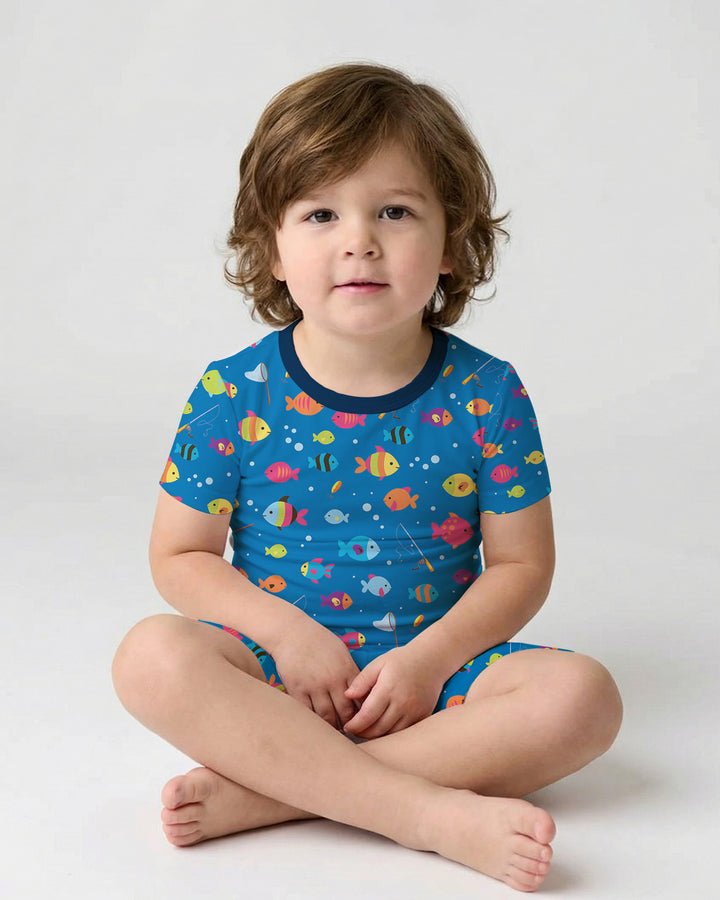 Template Bamboo Two Piece Short Sleeve Shorts Pyjamas Set